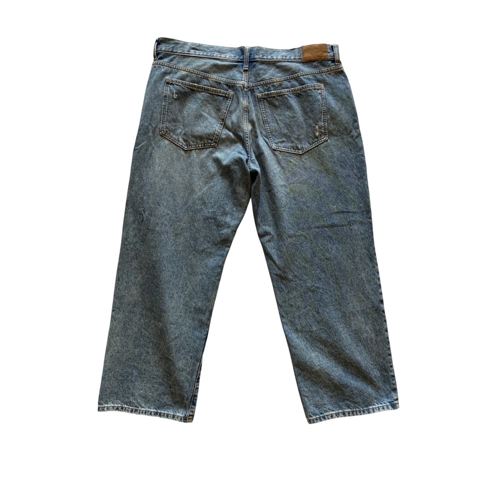 Madewell Low-Slung Straight Jeans Medium Wash Blue Denim 32P Petite - Picture 4 of 4